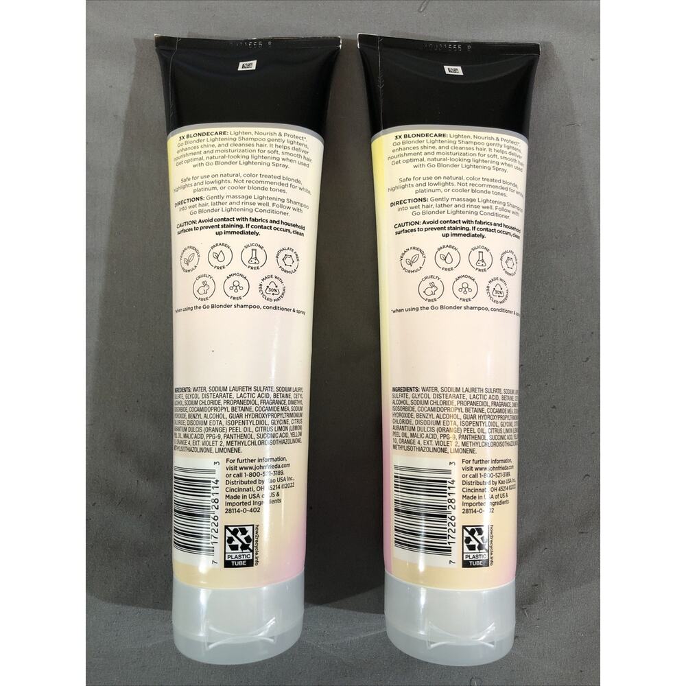 2 PACK ~ John Frieda GO BLONDER Lightening Shampoo 10 Fl Oz Each - Picture 2 of 6